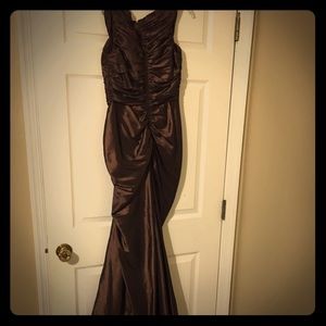 Chocolate fit and flare evening gown